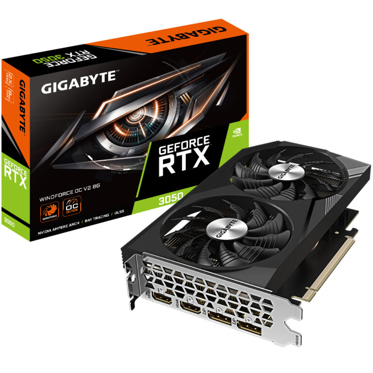 Karta graficzna Gigabyte GeForce RTX 3050 Windforce OC V2 8GB GDDR6 (GV-N3050WF2OCV2-8GD)