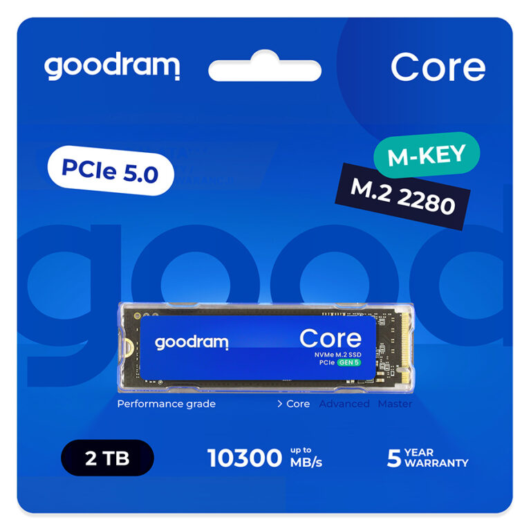 Dysk SSD GoodRam Core 4TB M.2 2280 PCI-E x4 Gen5 NVMe (SSDR-GRC01-4K0-80)
