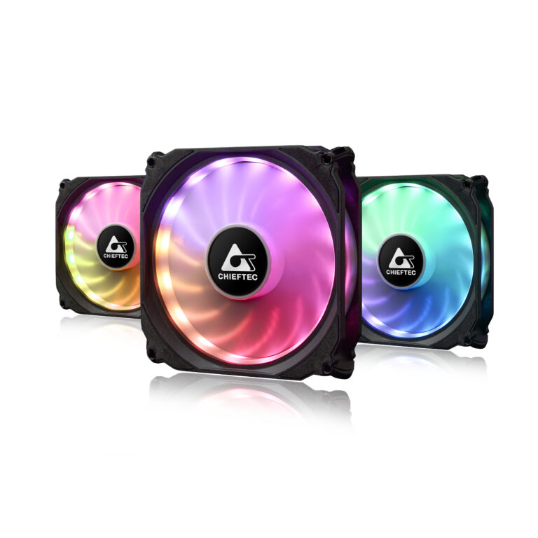 Wentylator Chieftec Tornado 3-pack + Hub (CF-3012-RGB)