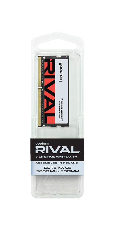 Pamięć do laptopa GoodRam Rival, SODIMM, DDR5, 64 GB, 5600 MHz, CL40 (GGEES5-56L40/64GDC)