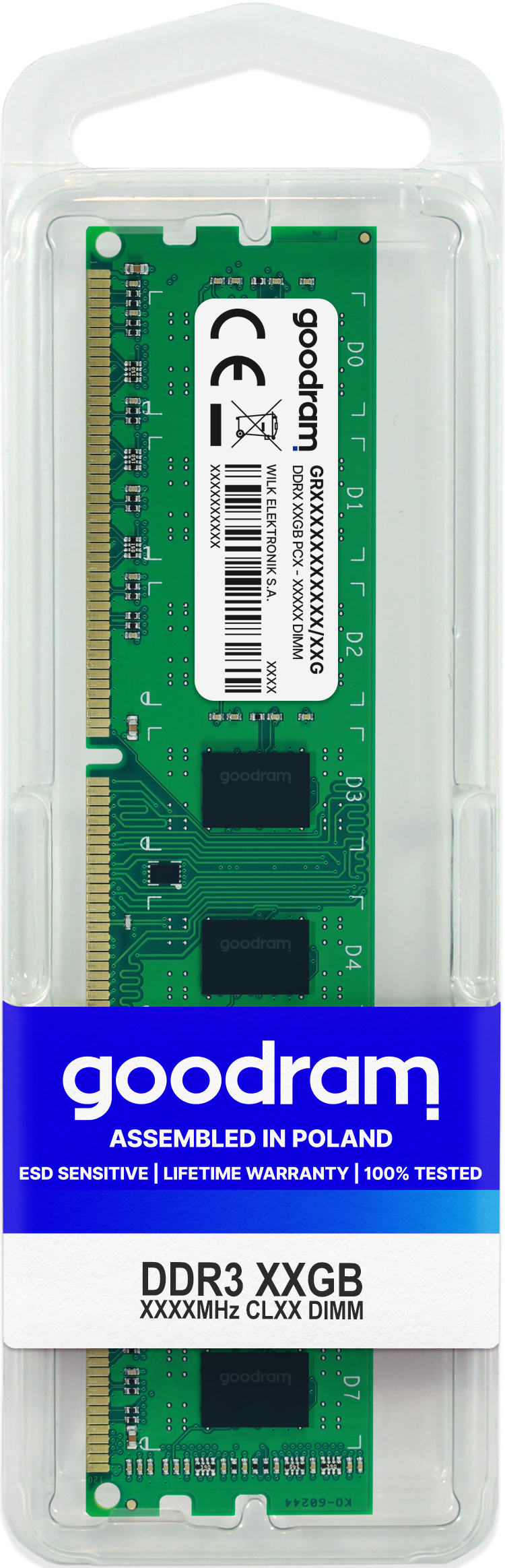 Pamięć GoodRam DDR3, 8 GB, 1600MHz, CL11 (GR1600D3V64L11/8G)