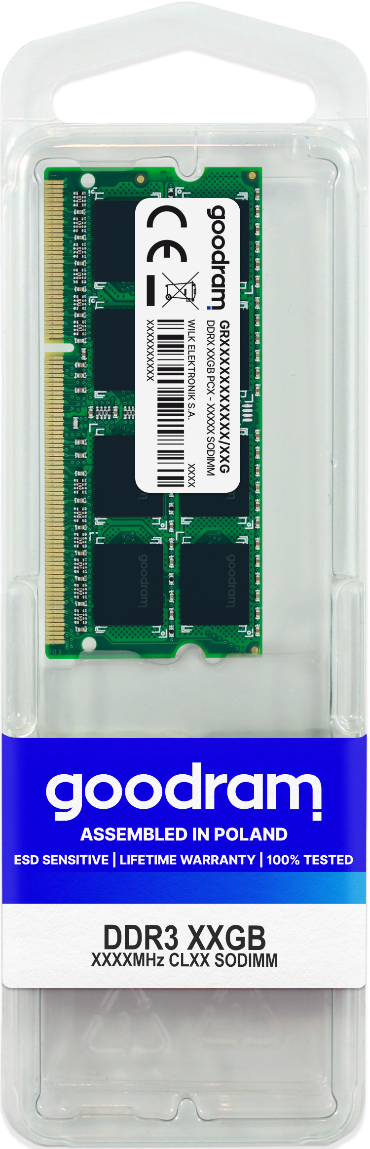 Pamięć do laptopa GoodRam SODIMM, DDR3L, 4 GB, 1600 MHz, CL11 (GR1600S3V64L11S/4G)