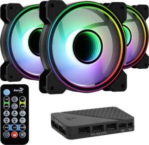 Wentylator Aerocool Mirage 12 ARGB Pro 3-pack + Hub + Pilot (AEROPGSMIRAGE12-A-P)