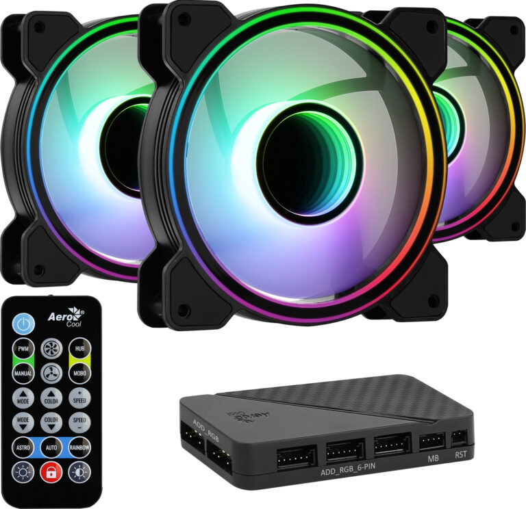 Wentylator Aerocool Mirage 12 ARGB Pro 3-pack + Hub + Pilot (AEROPGSMIRAGE12-A-P)