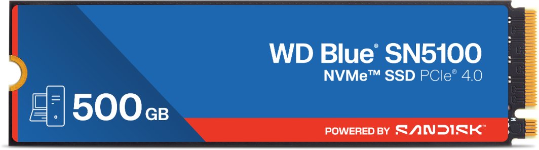 Dysk SSD SanDisk SN5100 500GB M.2 2280 PCI-E x4 Gen4 NVMe (WDS500G5B0E-00CPE0)
