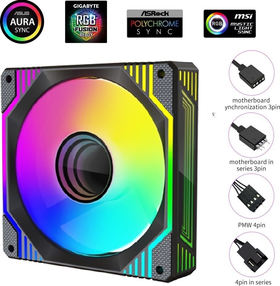 Wentylator 1stCOOL AURA EVO Mirror ARGB PWM 120mm (F12-AURA-EVO-B1)