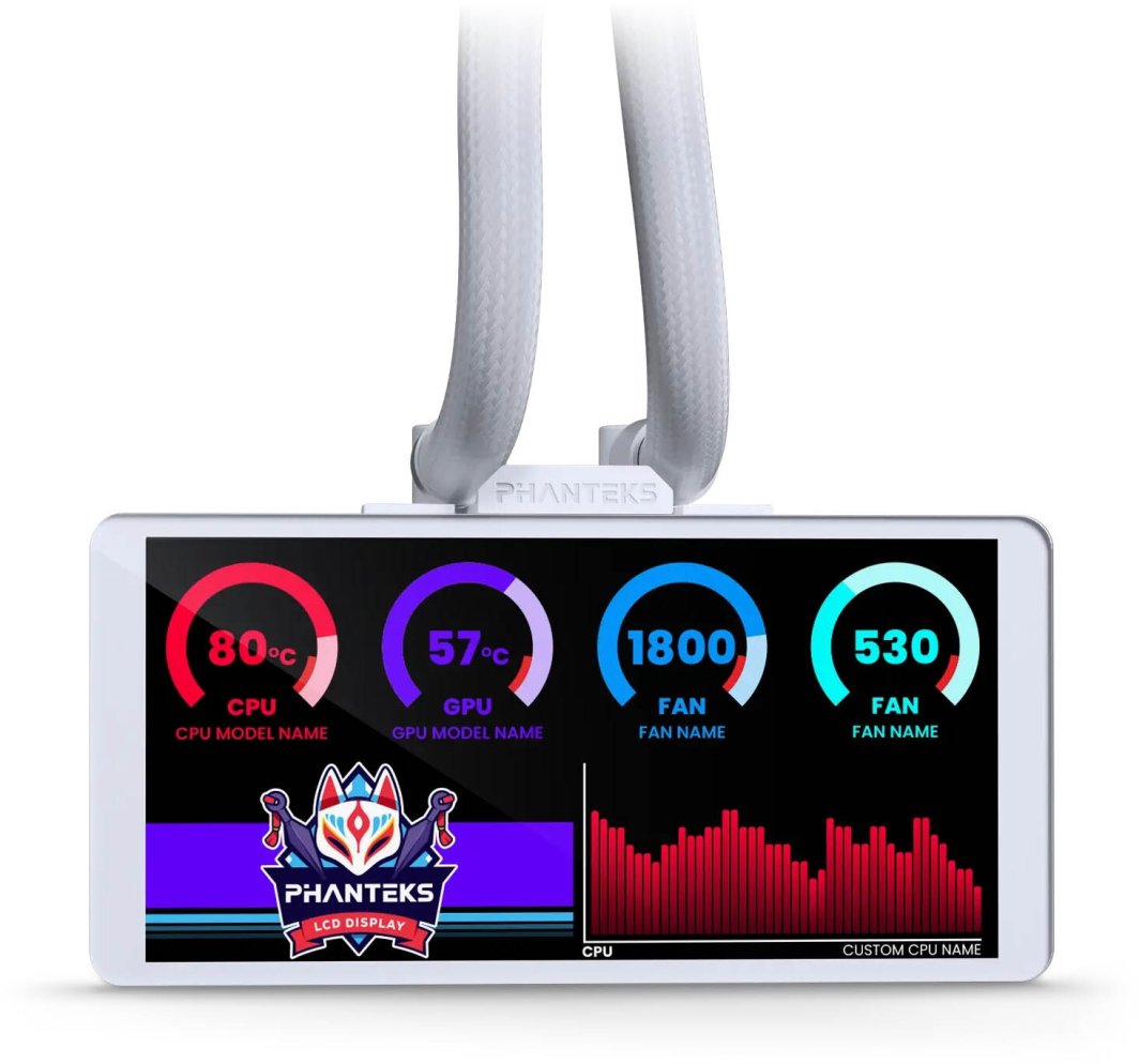 Chłodzenie wodne Phanteks Glacier One 360M25 LCD 360 mm Biały (PH-GO360M25G2LCD_DWT01)