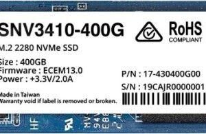 Dysk SSD Synology SNV3410 400GB M.2 2280 PCI-E x4 Gen3 NVMe (SNV3410-400G)