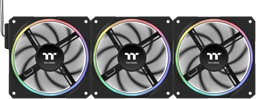 Wentylator Thermaltake TS120 EX RGB Czarny 3-pack + hub (CL-F206-PL12SW-A)