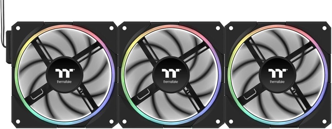 Wentylator Thermaltake TS120 EX RGB Czarny 3-pack + hub (CL-F206-PL12SW-A)