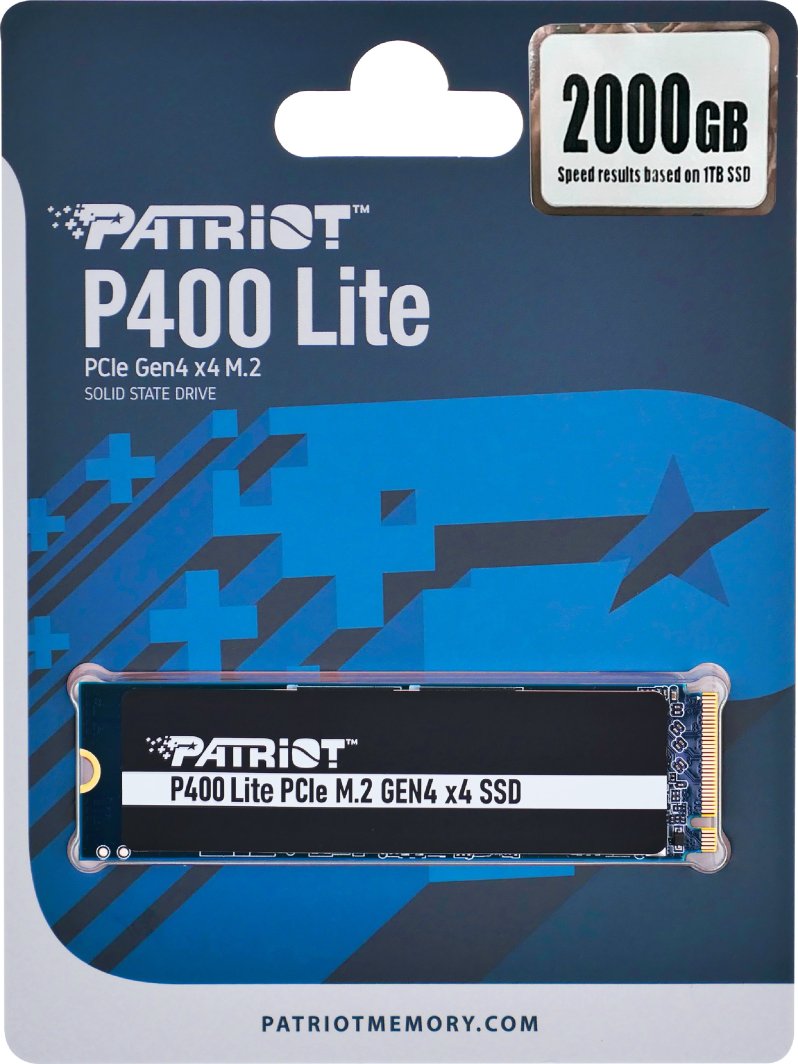 Dysk SSD Patriot P400 Lite 2TB M.2 2280 PCI-E x4 Gen4 NVMe (P400LP2KGM28H)