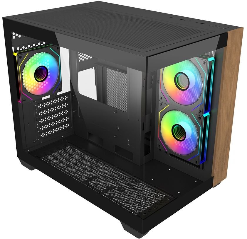 Obudowa Cooler Master Elite 481 Wood ARGB czarna (E481-KHNN-S00)