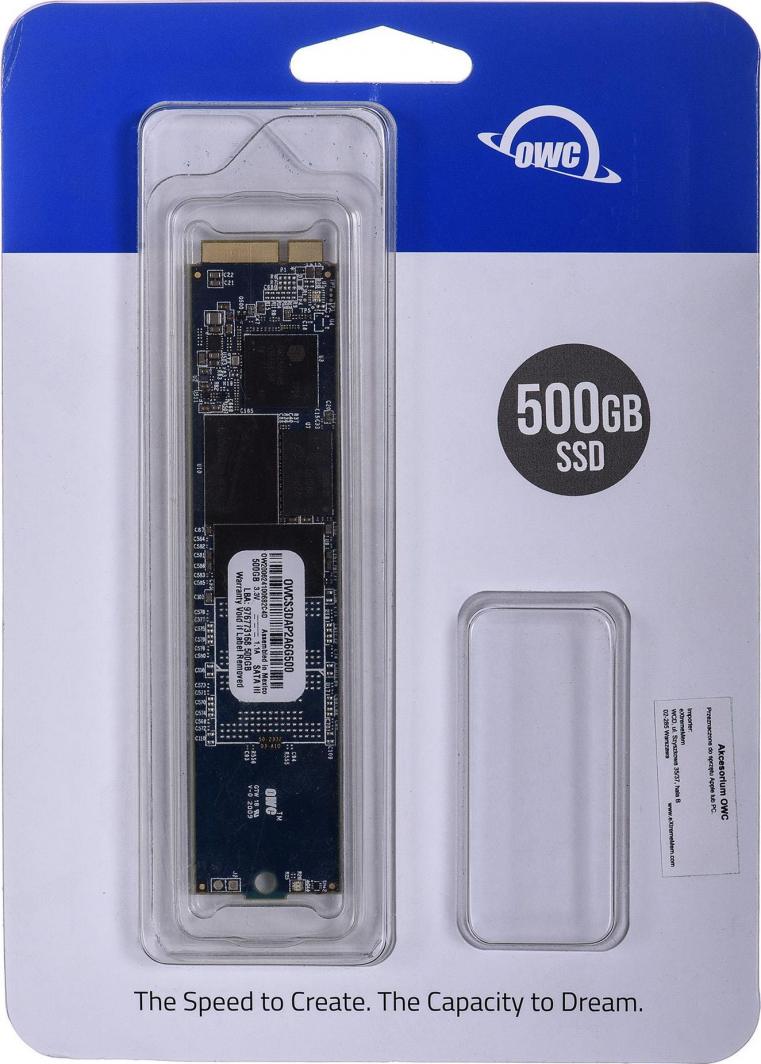 Dysk SSD OWC Aura Pro 500GB Macbook SSD SATA III (OWCS3DAP2A6G500)