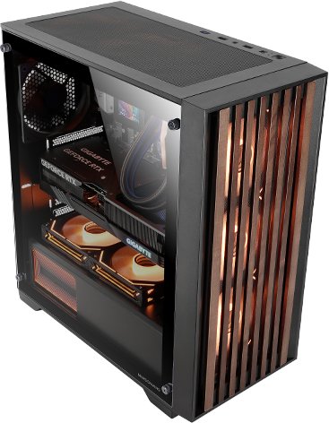 Obudowa Mars Gaming Mars Gaming MCWOOD Computer ATX Case with wooden slats / Tempered Clear Glass