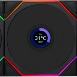 Wentylator Lian Li UNI FAN TL Wireless LCD 120 Reverse Blade 3-pack czarny (12RTLLCD1W3W)