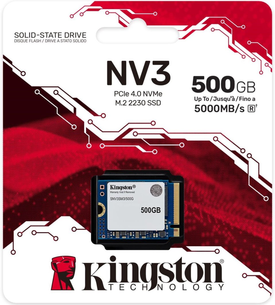 Dysk SSD Kingston NV3 500GB M.2 2230 PCI-E x4 Gen4 NVMe (SNV3SM3/500G)