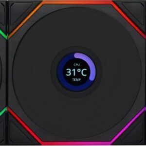 Wentylator Lian Li UNI FAN TL Wireless LCD 120 3-pack czarny (12TLLCD1W3B)