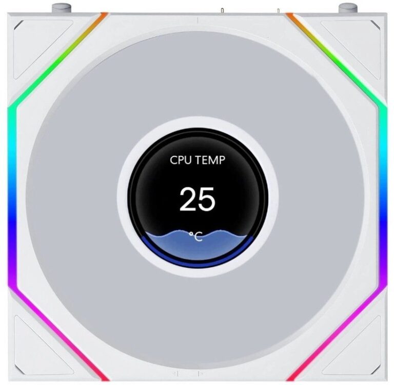 Wentylator Lian Li Uni Fan TL LCD Flex Wireless ARGB PWM Reverse Blade 120mm White (G9F.12RTLLCD1F1W.00)