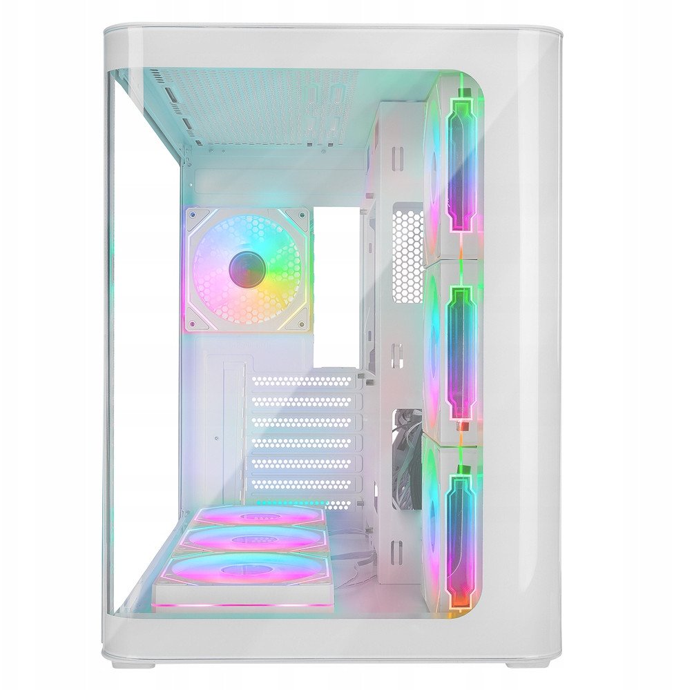 Obudowa Rampage Loopy akwarium 7x wentylator ARGB Infinity HUB biała (LOOPY-WHITE)