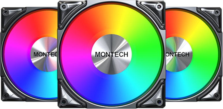 Wentylator Montech Metal Pro 12 ARGB PWM 3-pak (METAL PRO 12 ARGB PWM 3 in 1 (B))