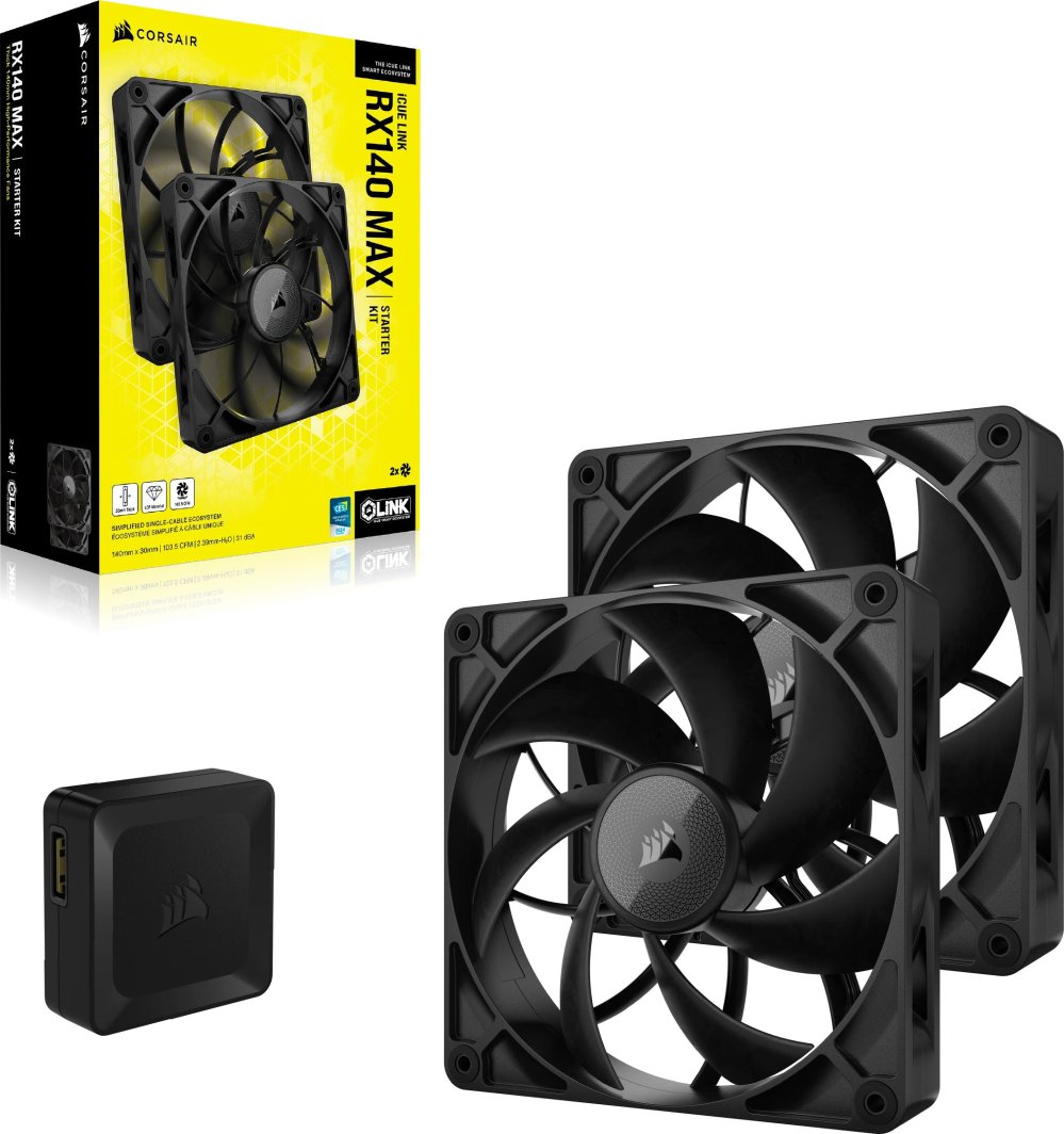 Wentylator Corsair iCUE LINK RX140 MAX 2-pack + Hub (CO-9051044-WW)