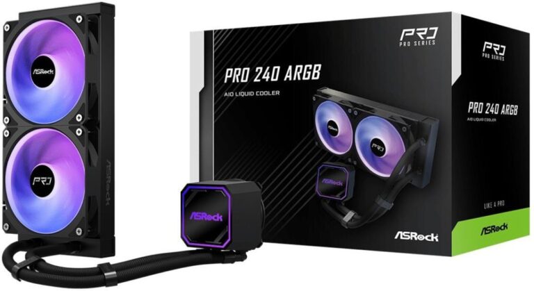 Chłodzenie wodne ASRock Pro 240 ARGB (90-APRA24-BAAGA6)
