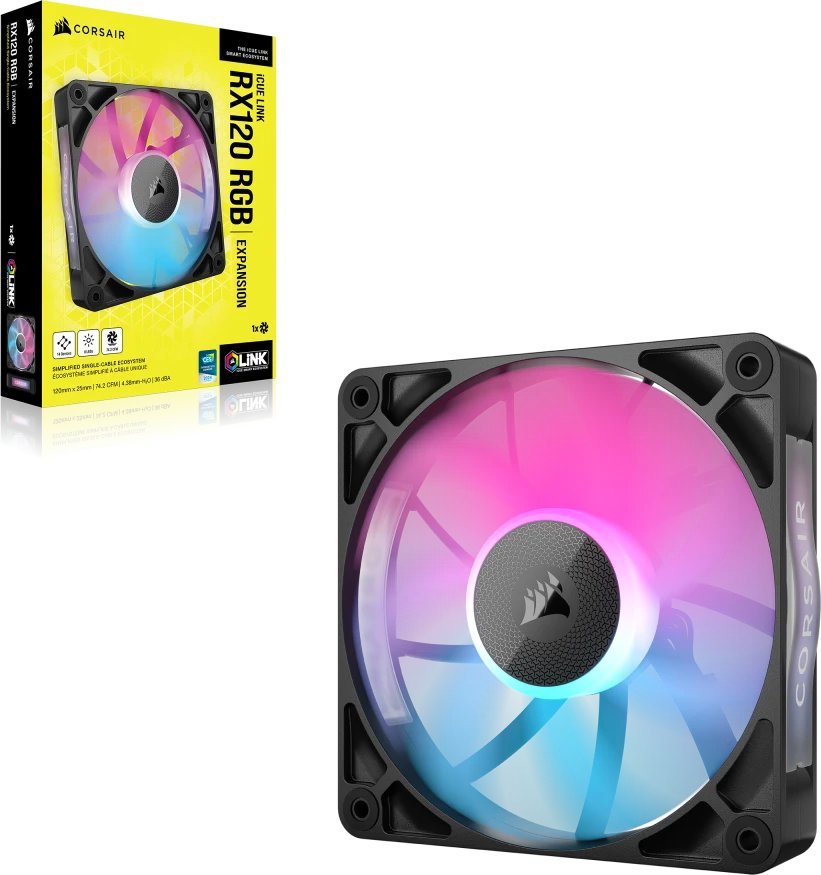 Wentylator Corsair iCUE LINK RX120 RGB Czarny (CO-9051017-WW)