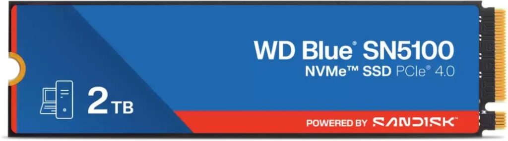 Dysk SSD SanDisk SN5100 2TB M.2 2280 PCI-E x4 Gen4 NVMe (WDS200T5B0E-00CPE0)