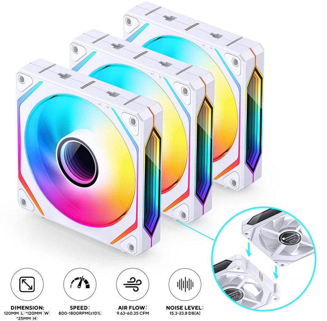 Wentylator Jonsbo ZL-120W 3-pack