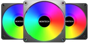 Wentylator Montech GF120R V2 ARGB 3-pak Czarny (GF120R V2 ARGB 3 in 1 Pack (B))