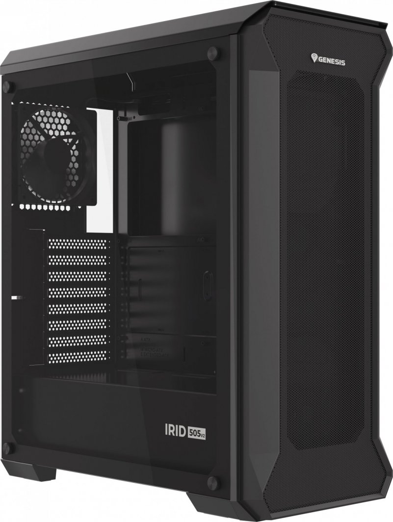 Obudowa GENESIS Irid 505 V2 MIDI TOWER (NPC-1517) + Wentylatory Oxal 120 Czarny 3-pack (NGF-2043)