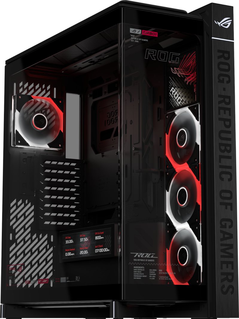 Obudowa Asus ROG Cronox GR801 Curve TG ARGB Black Midi Tower Czarny (90DC00T0-B09030)