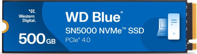 Dysk SSD SanDisk Blue SN5000 500GB M.2 2280 PCI-E x4 Gen4 NVMe (WDS500G4B0E)