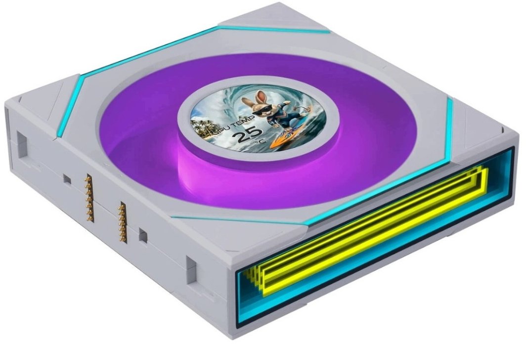 Wentylator Lian Li Uni Fan SL-INF Flex LCD Wireless ARGB PWM (zestaw 3 szt. z kontrolerem) Reverse Blade 120mm Biały (G9F.12RSLIND1F3W.00)