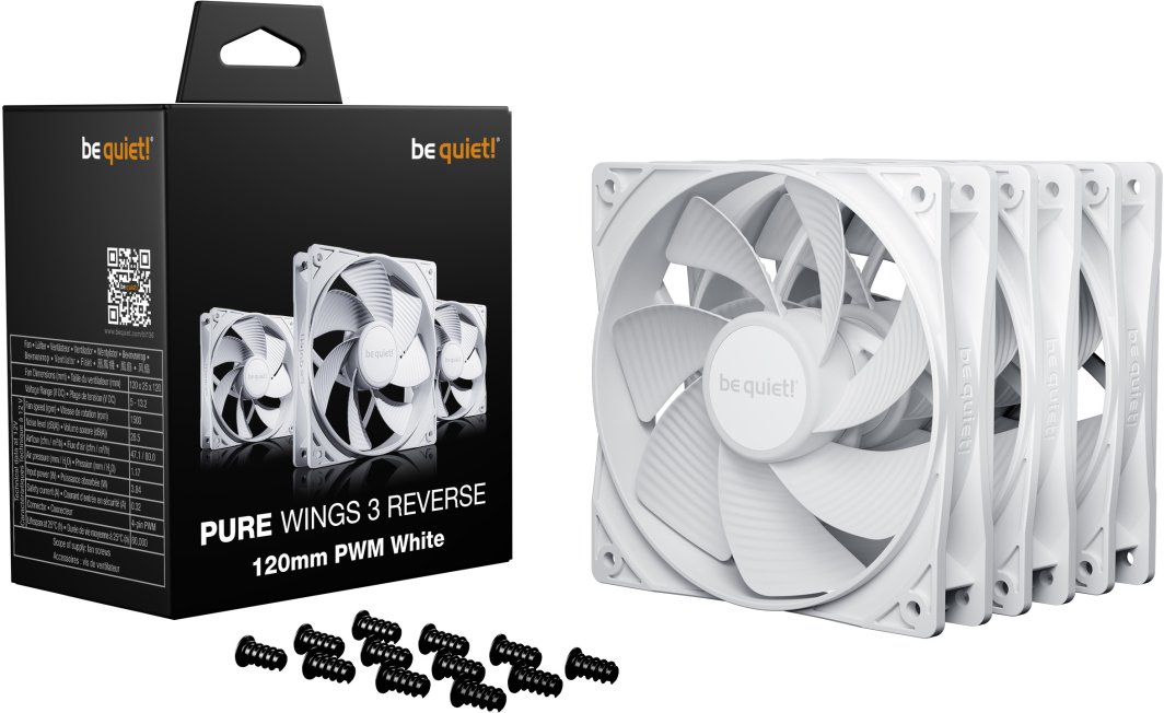 Wentylator be quiet! Pure Wings 3 120mm PWM Reverse Biały 3-pack (BL136)