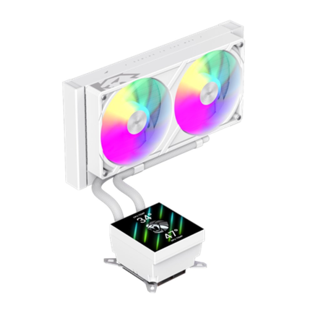 Chłodzenie wodne GameMax GLACIER 240 LCD WH Biały