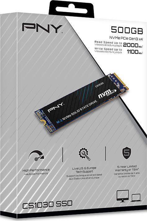 Dysk SSD PNY CS1030 500GB M.2 2280 PCI-E x4 Gen3 NVMe (M280CS1030-500-RB)