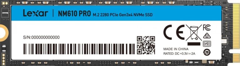 Dysk SSD Lexar NM610 PRO 500GB M.2 2280 PCI-E x4 Gen3 NVMe (LNM610P500G-RNNNG)