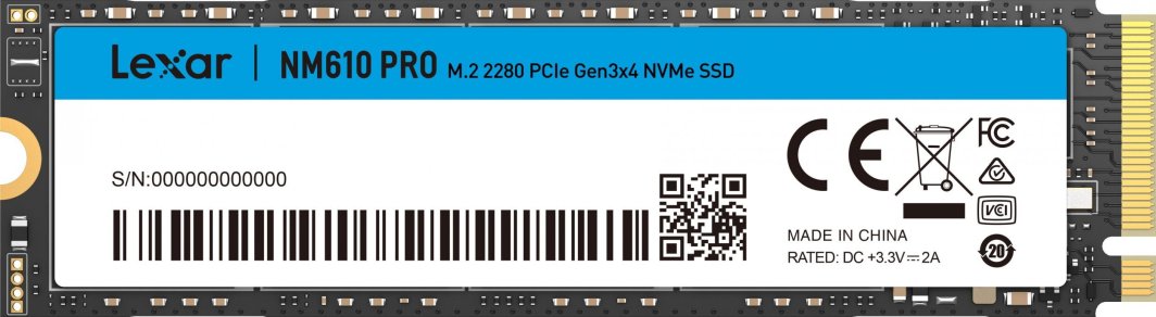 Dysk SSD Lexar NM610 PRO 500GB M.2 2280 PCI-E x4 Gen3 NVMe (LNM610P500G-RNNNG)