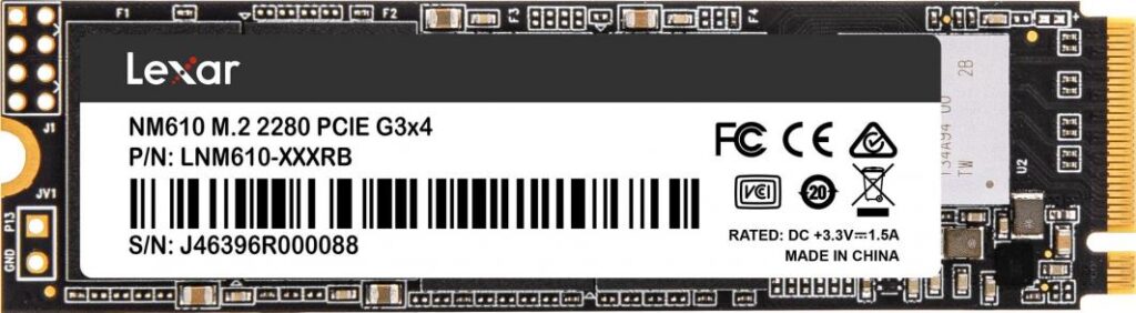 Dysk SSD Lexar NM610 250GB M.2 2280 PCI-E x4 Gen3 NVMe (LNM610-250RB)