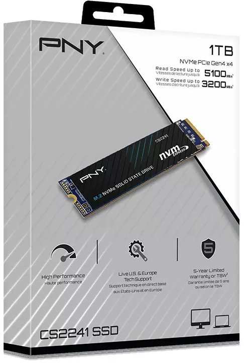 Dysk SSD PNY CS2241 1TB M.2 2280 PCI-E x4 Gen4 NVMe (M280CS2241-1TB-RB)