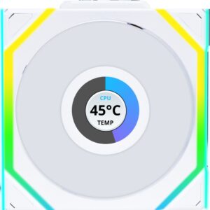 Wentylator Lian Li UNI FAN SL Wireless LCD 120 Reverse Blade biały (12RSLLCD1W1W)