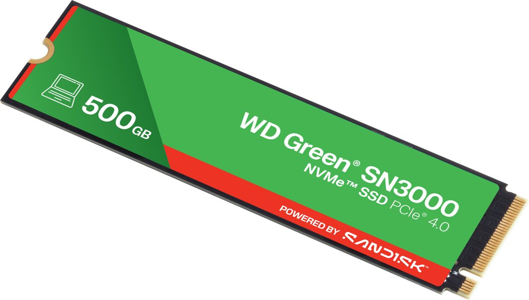 Dysk SSD SanDisk Green SN3000 500GB M.2 2280 PCI-E x4 Gen4 NVMe (WDS500G4G0E)