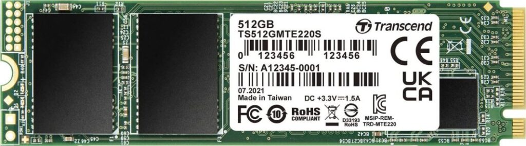 Dysk SSD Transcend 220S 512GB M.2 2280 PCI-E x4 Gen3 NVMe (TS512GMTE220S)