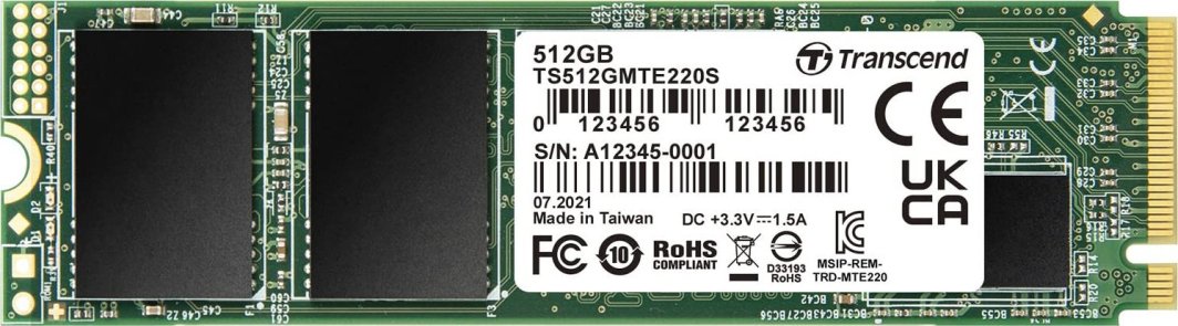 Dysk SSD Transcend 220S 512GB M.2 2280 PCI-E x4 Gen3 NVMe (TS512GMTE220S)