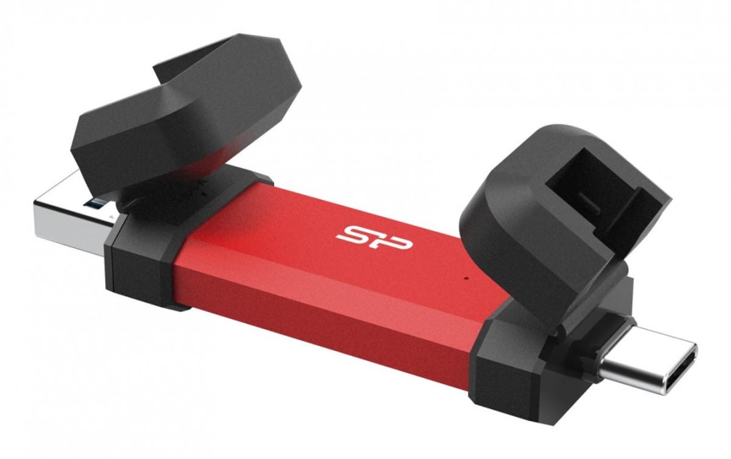 Dysk SSD Silicon Power DS72 250GB USB 3.2 Gen 2 Type-A/C Czerwony (SP250GBUC3S72VPR)