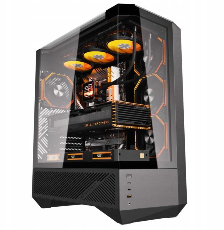 Obudowa Darkflash DY460 ARGB czarna + 4 wentylatory