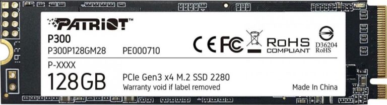 Dysk SSD Patriot P300 128GB M.2 2280 PCI-E x4 Gen3 NVMe (P300P128GM28)