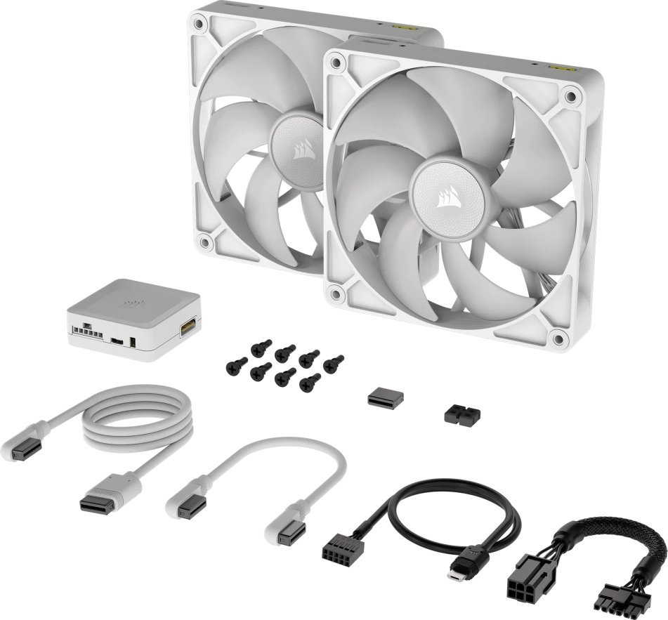 Wentylator Corsair iCUE LINK RX140 RGB Biały 2-pack (CO-9051024-WW)