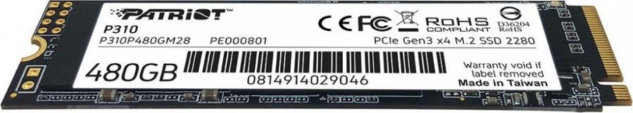 Dysk SSD Patriot P310 480GB M.2 2280 PCI-E x4 Gen3 NVMe (P310P480GM28)